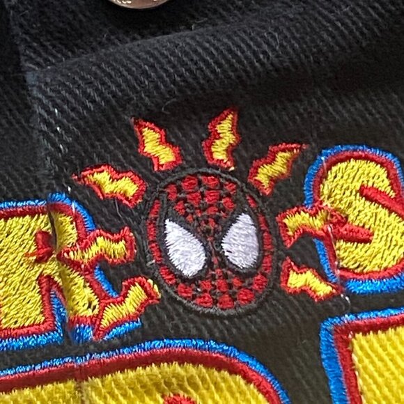 Vintage Marvel Spider Man Jacket Big Boy Medium Embroidered Racing Spider Sense - Picture 10 of 11